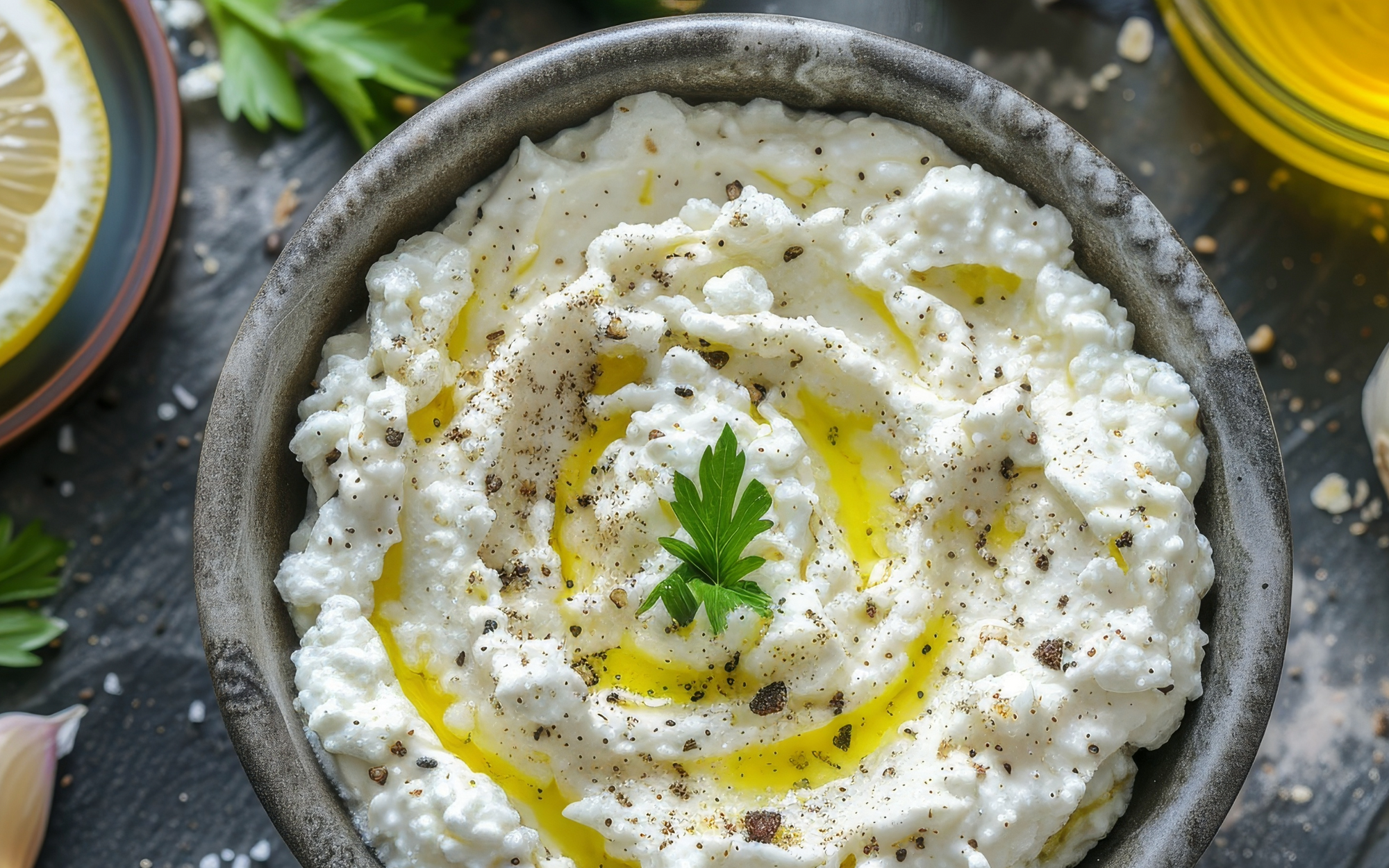 Lemon Olive Oil Honey Whipped Feta
